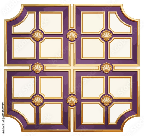 Decorative wall panel with geometric design and ornate details