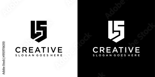 LS or SL initial letter logo design vector