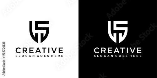 LS or SL initial letter logo design vector