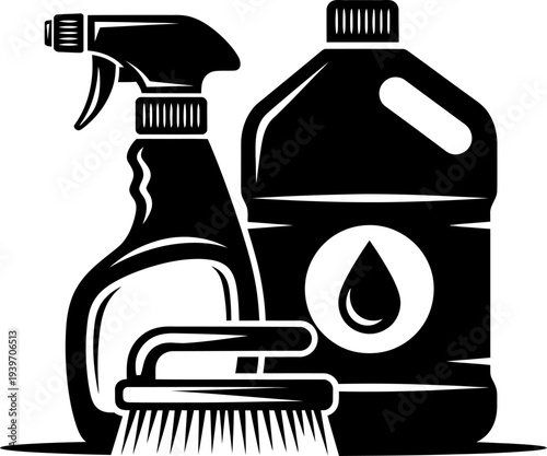 Cleaning supplies and tools for household chores