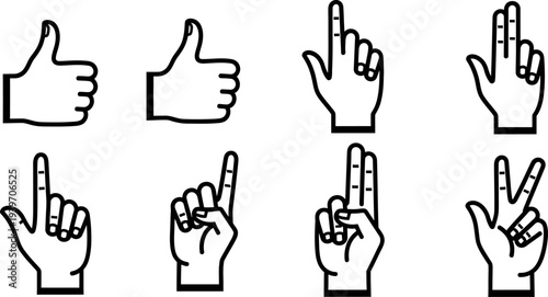 American sign language handshapes for numbers and letters