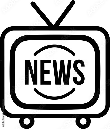 Television news broadcast icon graphic