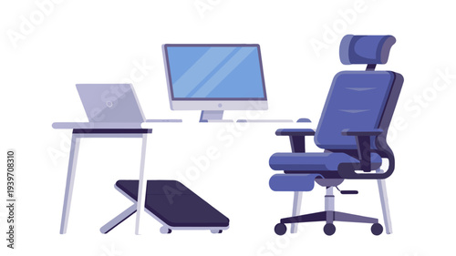 An office interior with modern ergonomic design.