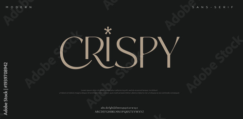 Crispy typography logo with gold text on black background