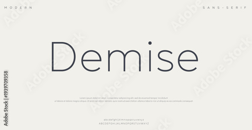 Demise concept with simple text on white background