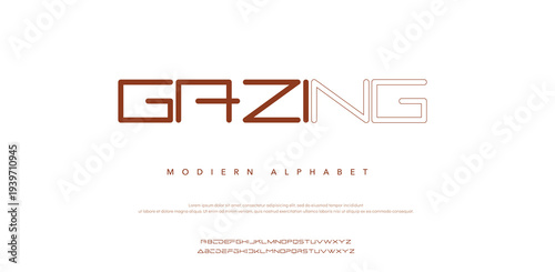 Modern Alphabet Typography Design with Gazing Theme