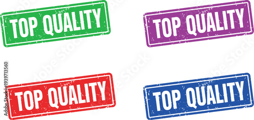 Four colorful top quality stamps on a white background