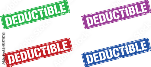A colorful deductible stamp on a white background for insurance and tax purposes