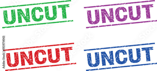 A set of colorful uncut stamps on a white background