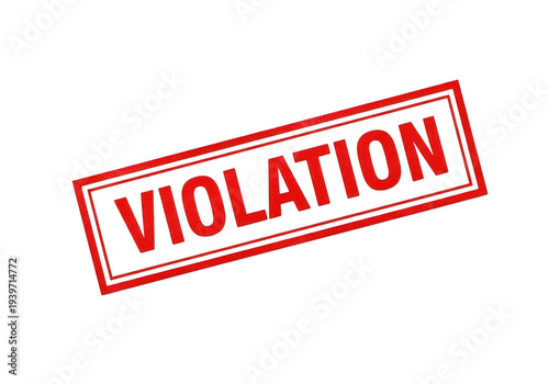 A red violation stamp on a white background isolated on transparent background