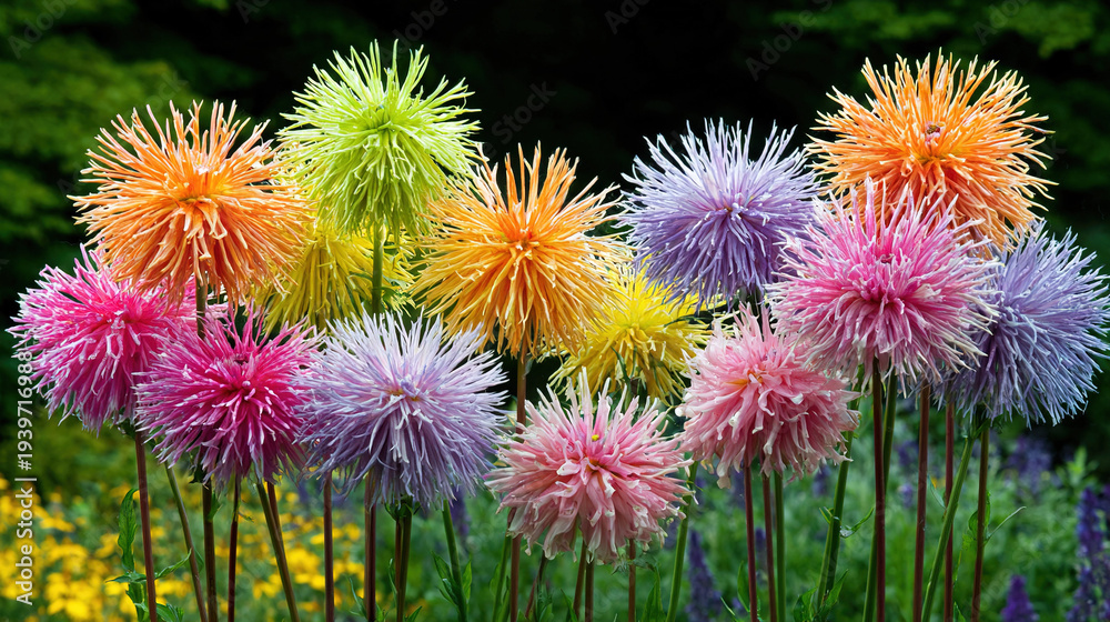 Obraz premium Vibrant Wildflower Bouquet in Garden Setting