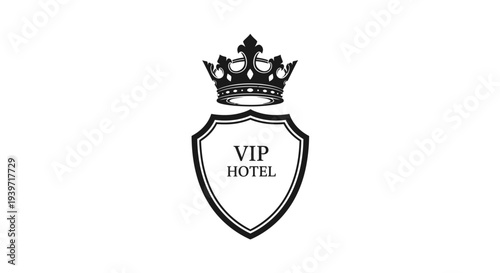 VIP Hotel Shield Crest Logo Design.