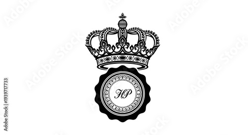 Royal Crown Logo Illustration Design Element.
