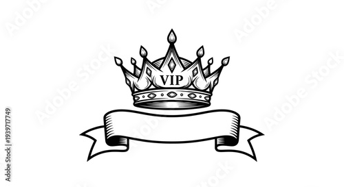 VIP Crown Royalty Luxury Exclusive Access Illustration.