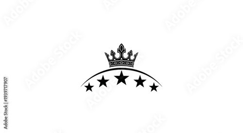 Crown with Five Stars Emblem Design.