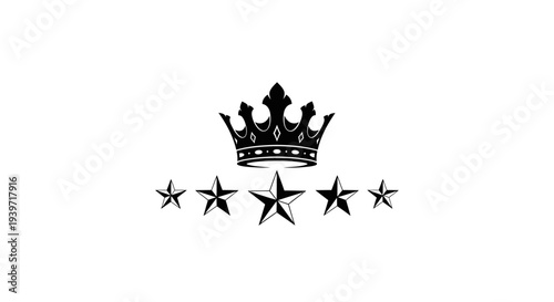 Black Crown and Stars Illustration Design.