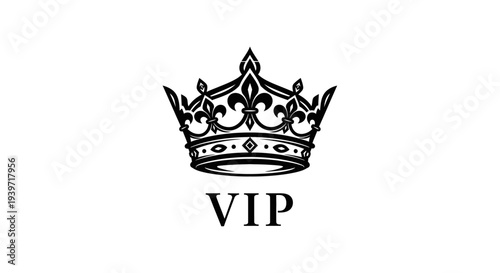 VIP Crown Icon Symbol Luxury Illustration.