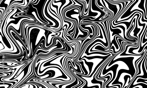 Mesmerizing monochrome fluidity creating a dynamic abstract pattern, with elegant swirling waves of black and white forming a hypnotic visual texture