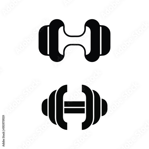 Dumbbell Fitness Icons Set
