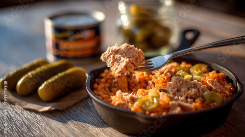 Tuna rice dish with pickles