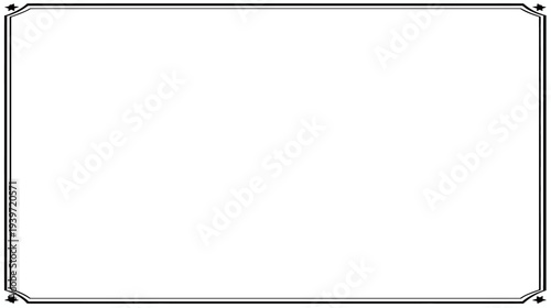 Elegant classic rectangular black border frame design on a clean white background, simple decorative page edge for documents or photos
