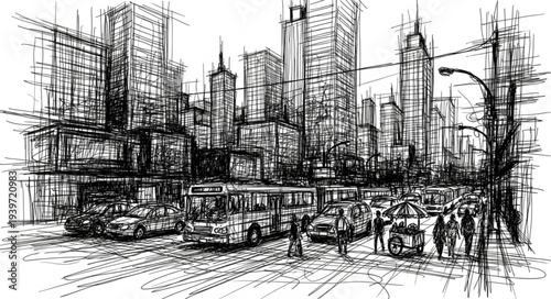 steam train in the city