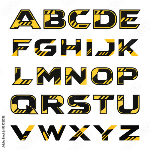 nuclear font vector
Vector alphabet font on a white background