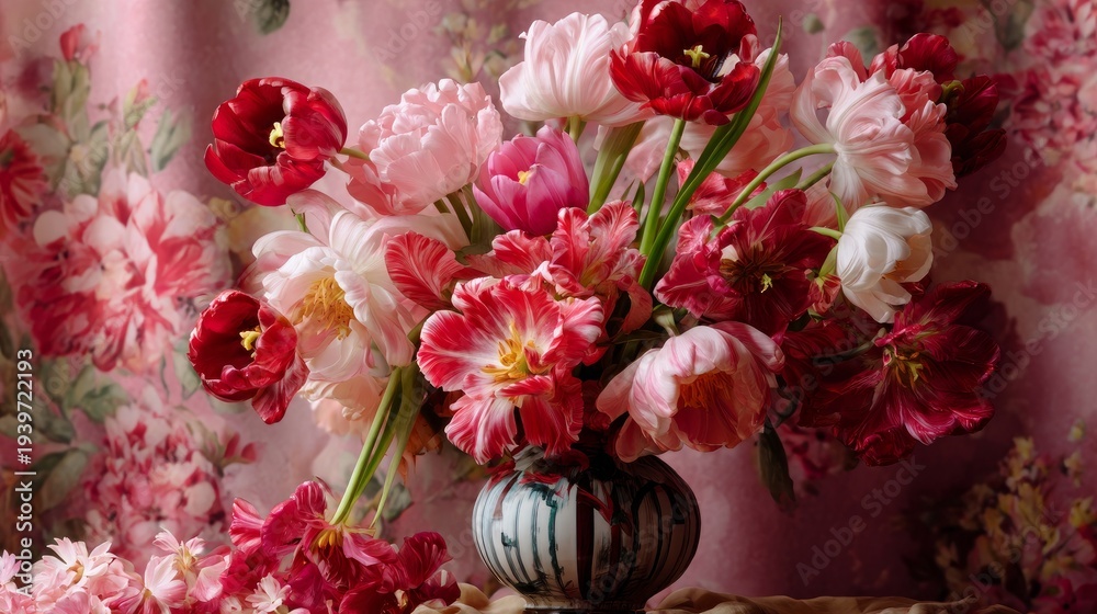 Obraz premium Flowers bright in vase sit in room.