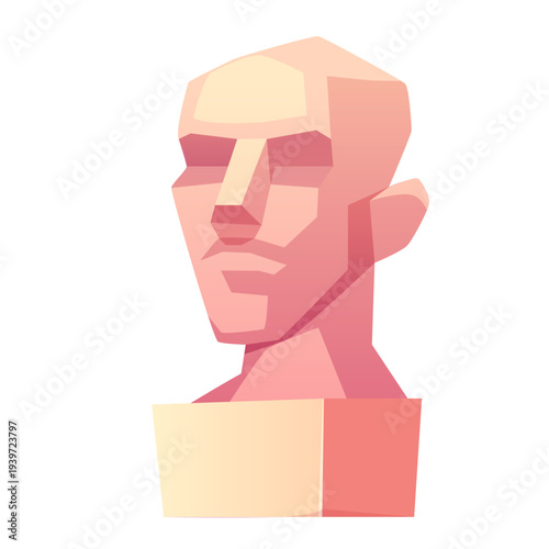 Geometric chopped human head low poly vector object illustration