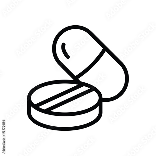 capsule and pill outline icon vector design good for web or mobile app