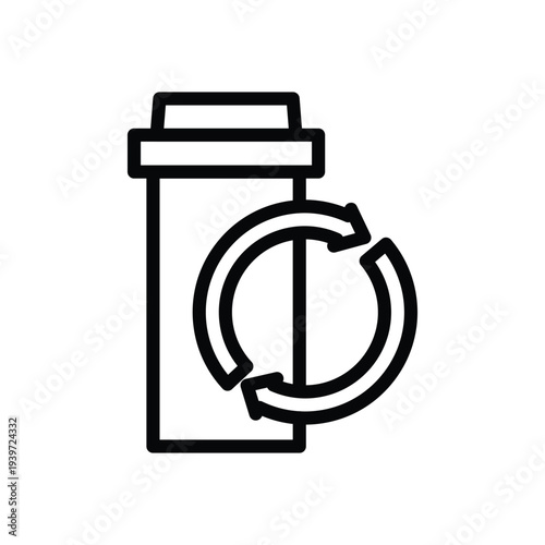 prescription bottle outline icon vector design good for web or mobile app