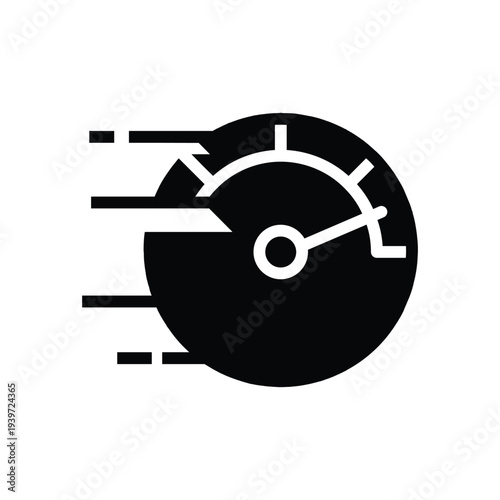 speed meter with motion line solid icon vector design good for web or mobile app