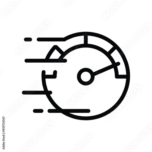 speed meter with motion line outline icon vector design good for web or mobile app