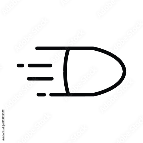 bullet with motion line outline icon vector design good for web or mobile app