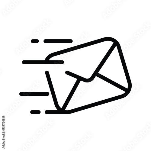 envelope with motion line outline icon vector design good for web or mobile app