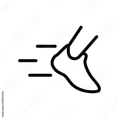 foot with motion line outline icon vector design good for web or mobile app