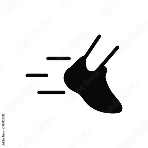 foot with motion line solid icon vector design good for web or mobile app