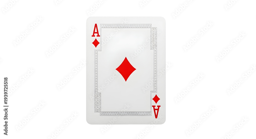 Obraz premium White ace of diamonds playing card on black background