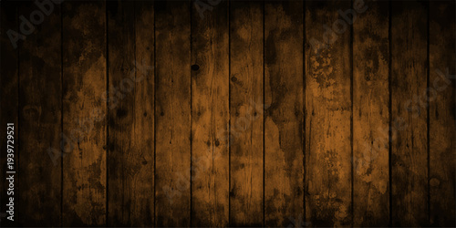 A vintage brown wood texture background features a rough timber plank pattern with a weathered grain surface, perfect for an old wooden floor or wall design
