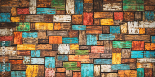 An old red brick wall texture shows a solid grunge architecture pattern with brown stone surface details and a weathered cement building design suitable for a square textured wallpaper background