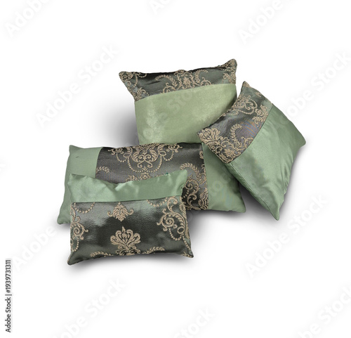 set of decorative pillows on a white background