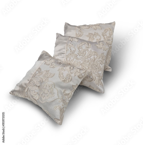 set of decorative pillows on a white background