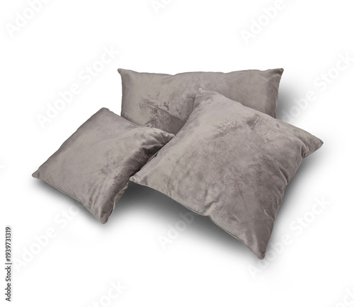 set of decorative pillows on a white background