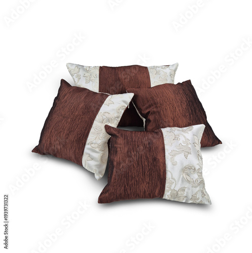 set of decorative pillows on a white background