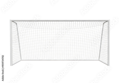 Soccer goal net with white background isolated on transparent background