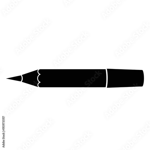 Eyeliner Pencil Silhouette Vector Isolated on White Background