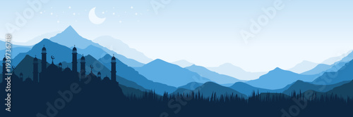 Minimalist Muslim festive backdrop for corporate email header and seasonal web landing page