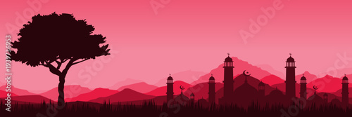 Minimalist Muslim festive backdrop for corporate email header and seasonal web landing page