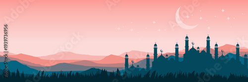 Minimalist Muslim festive backdrop for corporate email header and seasonal web landing page