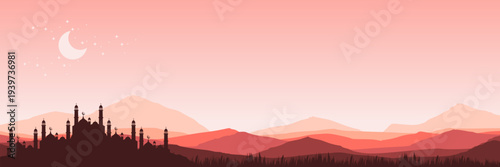 Minimalist Muslim festive backdrop for corporate email header and seasonal web landing page